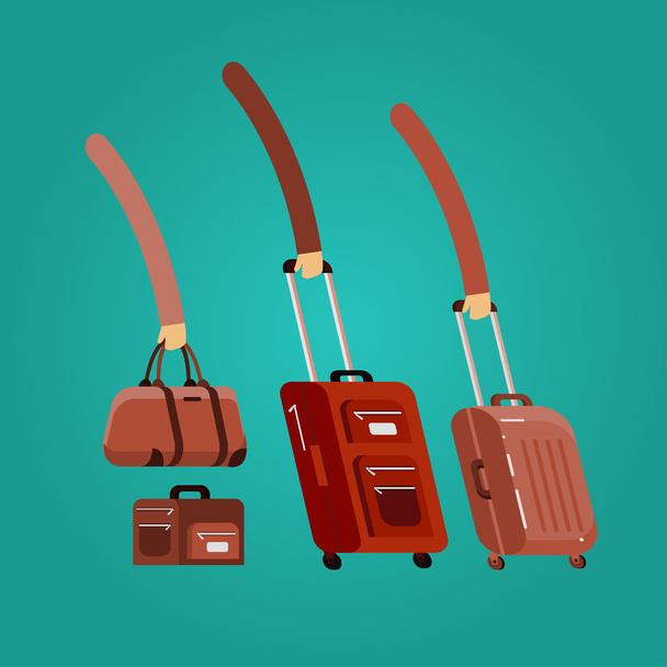 Travel bags . Luggage suitcase - Vektör, Görsel