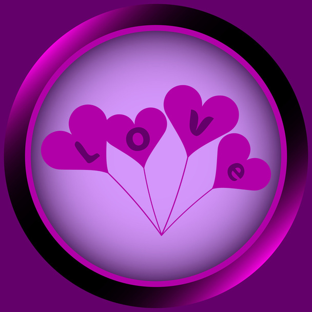 Ikon lila szív golyó - Vektor, kép