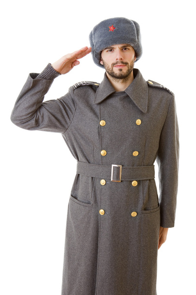jovem vestido como militar russo, imagem de estúdio
 - Foto, Imagem