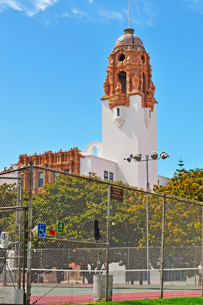 San Francisco, California, EE.UU.: el campanario de la Misión San Francisco de Asis o Iglesia Basílica de la Misión Dolores
   - Foto, imagen