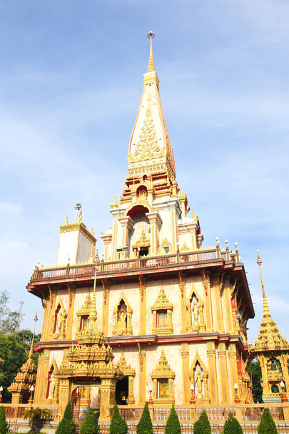 Pagoda in Wat Chalong or Chaitharam Temple, Phuket, Thailand. - Fotó, kép