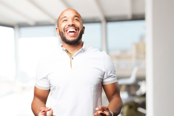 μαύρο επιχειρηματίας με ευτυχισμένη έκφραση - Φωτογραφία, εικόνα