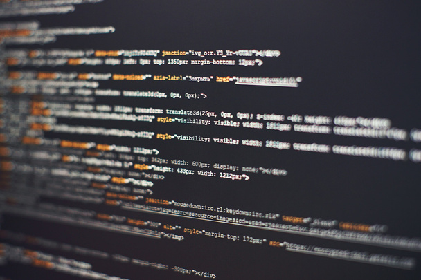 Software developer programming code. Abstract computer script code. Selective focus - Photo, Image