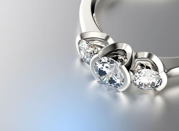 Ilustración 3D de anillo de oro con diamante. Fondo de joyería. Accesorio de moda
 - Foto, imagen