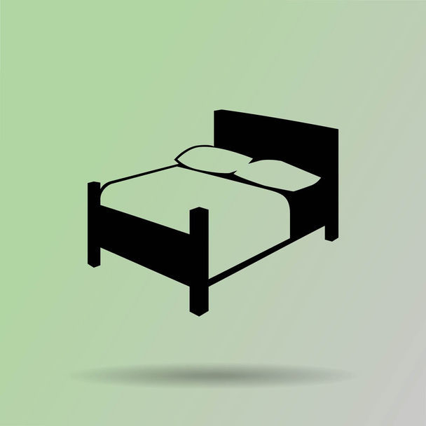 Икона кровати плоский дизайн
  - Вектор,изображение