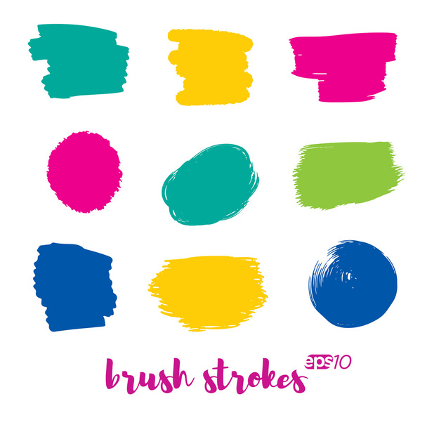 Brush strokes vector template set. - Vector, Image