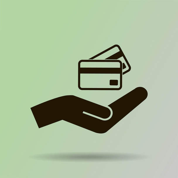 credit cards in hand  - Vector, Image