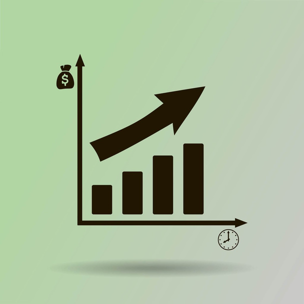 growing graph icon - Vector, Image