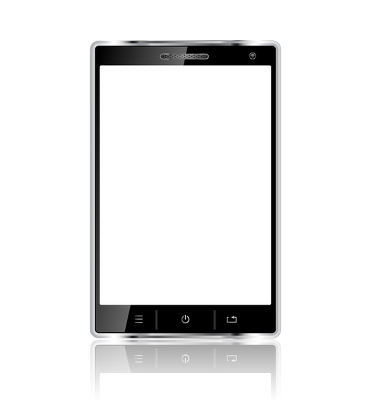 Teléfono móvil realista con pantalla en blanco
 - Vector, imagen