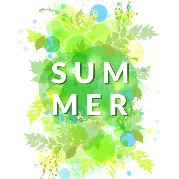Summer foliage banner - Вектор,изображение