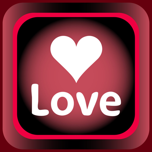 Icône coeur carré rouge amour
 - Vecteur, image