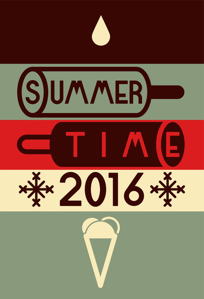 Summer time typographical poster. Vector illustration. - Vektor, kép
