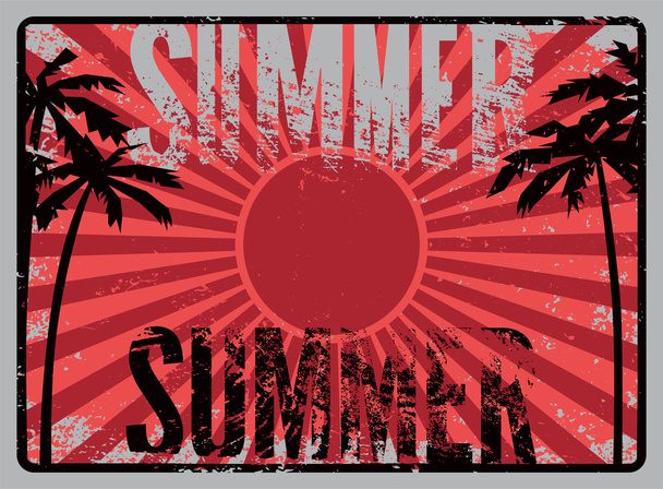 Typographic Summer Time grunge retro poster design. Vector illustration. - Vektori, kuva