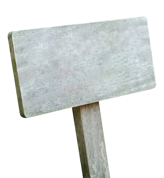 Letrero de madera sobre fondo blanco
 - Foto, Imagen