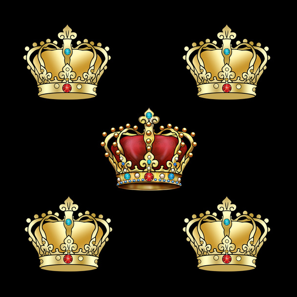 Gold Crown pattern. Crown king Vintage. Royal Crown Retro. Luxury background - Fotoğraf, Görsel