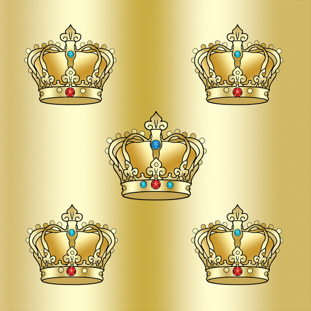 Goldkrone Muster. Kronenkönig Jahrgang. Königskrone retro. Luxus-Hintergrund - Foto, Bild