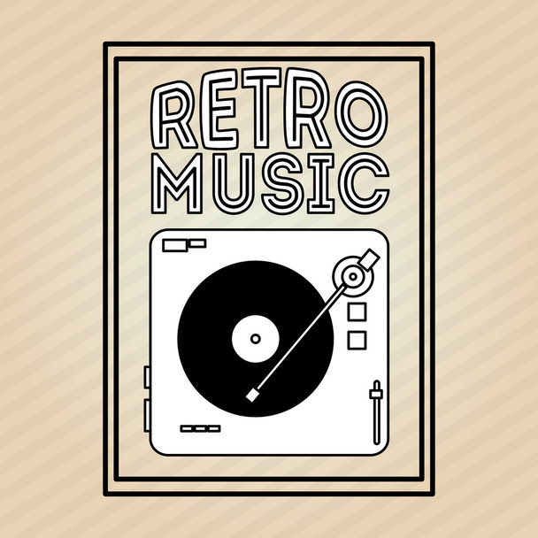 Music icon. Retro concept. Flat illustration - Vector, imagen