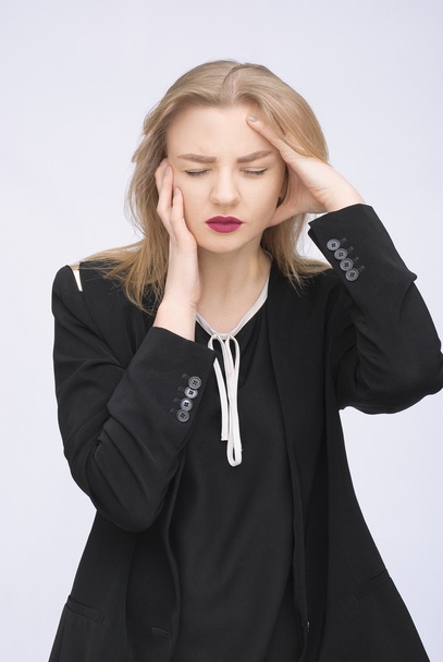 businesswoman suffering a headache - Photo, image