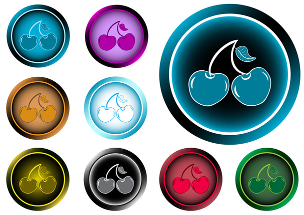 Clipart iconos de color bayas
 - Vector, imagen