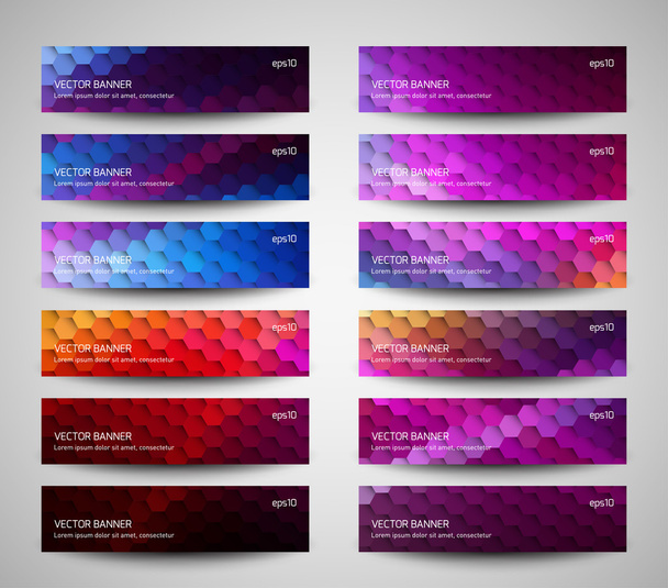 Set of geometric banners - Vector, Image