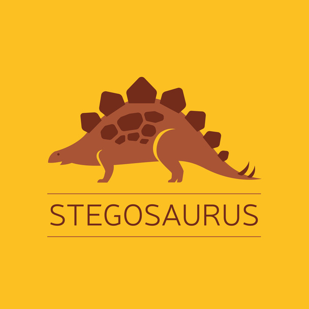 flat icon of  stegosaurus - Vector, Imagen