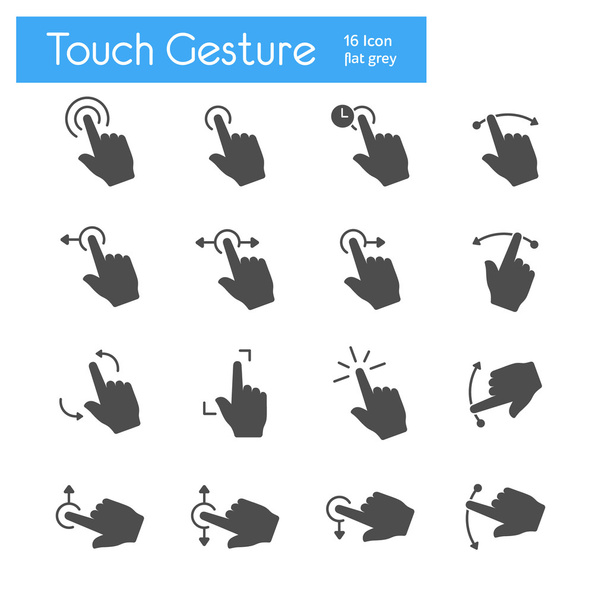 Touch Gesture Icons Black  - Vector, Image