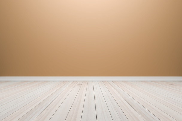 Empty interior light brown room with wooden floor, For display o - Photo, Image