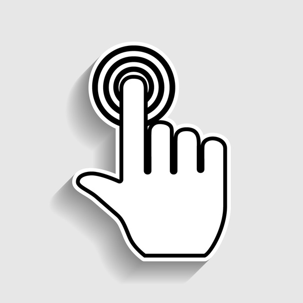 Hand click on button - Vector, Image