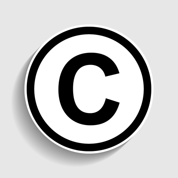 Signe de copyright. icône de style autocollant
 - Vecteur, image