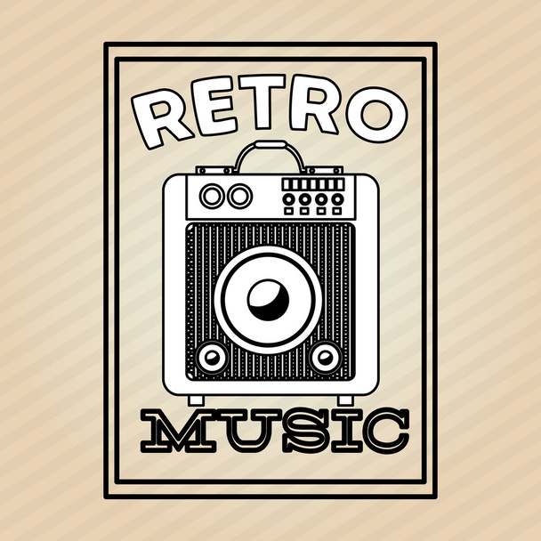 Music icon. Retro concept. Flat illustration - Vector, Image