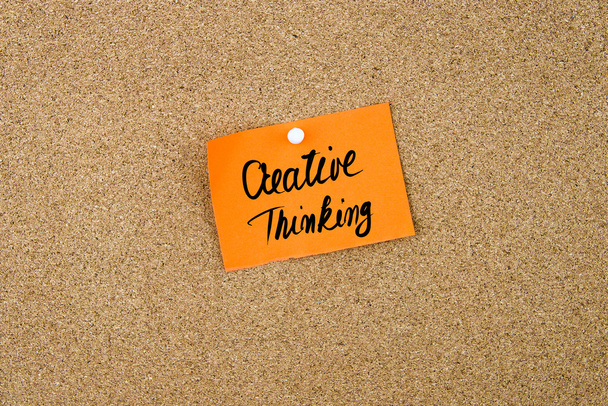 Creative Thinking written on orange paper note - Photo, Image