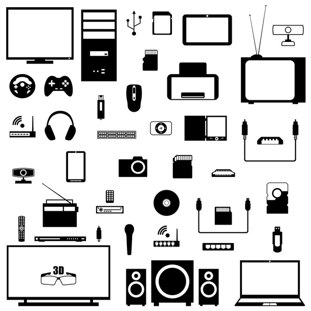A set of digital devices, vector illustration. - Vector, Image