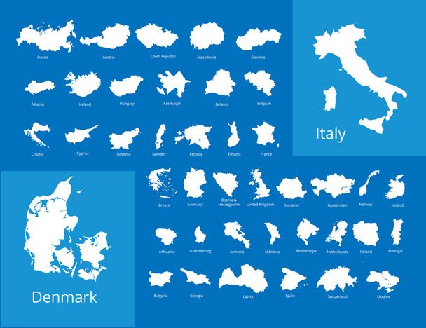 Mapa político colorido de los países europeos con capas claramente etiquetadas y separadas. Ilustración vectorial
. - Vector, imagen