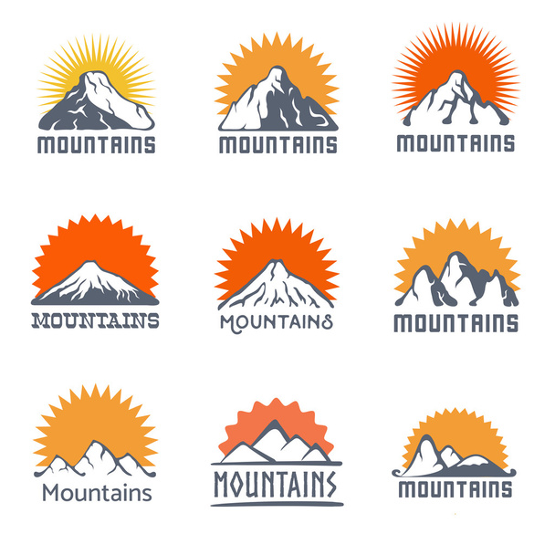 Berge Logo Set, Vektorsymbol Illustration - Vektor, Bild