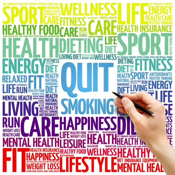 Quit Smoking word cloud background - Foto, immagini