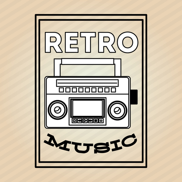 Music icon. Retro concept. Flat illustration - Vector, Image