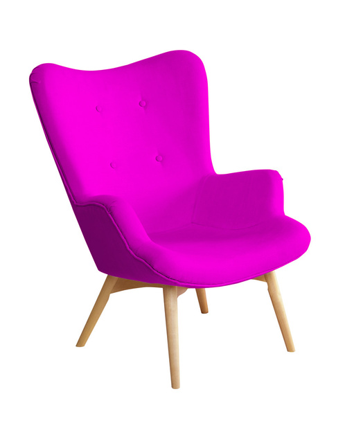 Purple color modern chair isolated - Photo, Image