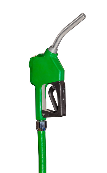 Green petrol gun at the gas station - Photo, Image