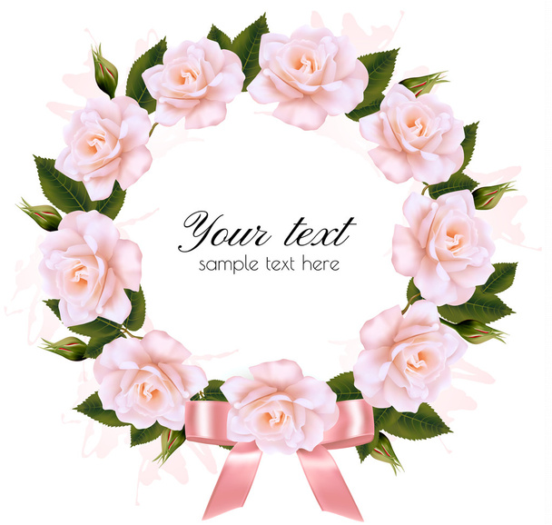 Flower background made out of pink and white flowers with a pink - Διάνυσμα, εικόνα