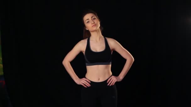 girl makes workout - Footage, Video
