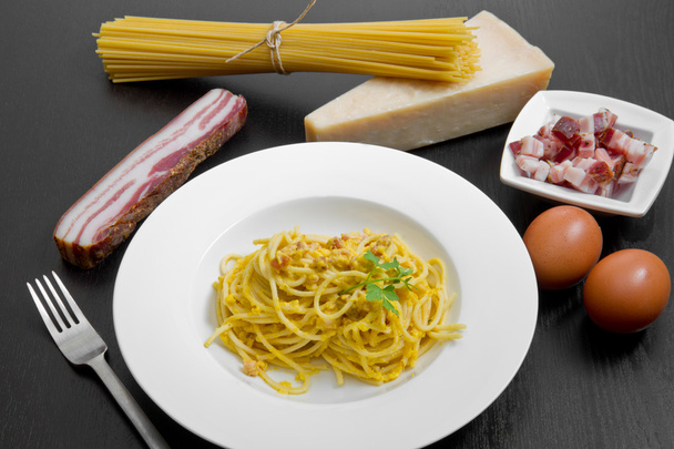 Dish with carbonara's spaghetti - Zdjęcie, obraz
