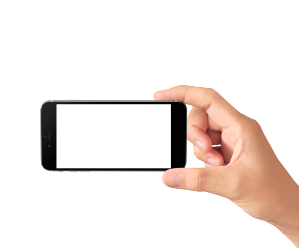 Dotykowy ekran smartphone w han - Zdjęcie, obraz
