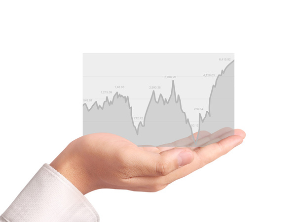  skladem finanční graf v ruce - Fotografie, Obrázek