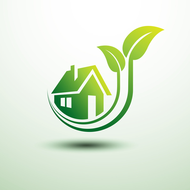 Eco green house - Vector, Image