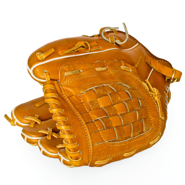 Бейсбольная перчатка, изолированная на белом
 - Фото, изображение