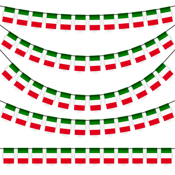 γιρλάντες με ιταλική εθνική χρώματα - Διάνυσμα, εικόνα