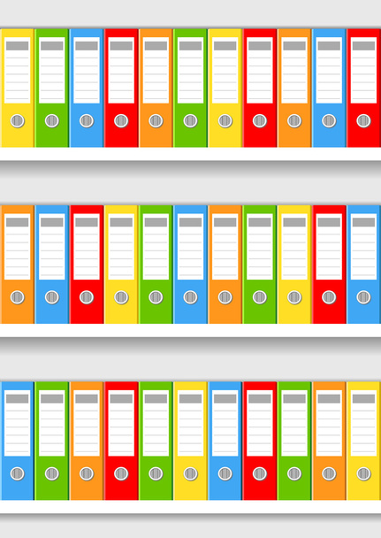 Shelf with colorful ring binders - Vector, afbeelding