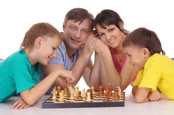 Family at chess - Fotografie, Obrázek