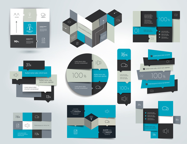 Set von Infografik-Elementen, Zeitplänen, Registerkarten, Bannern, Diagrammen. minimalistische Vektordesign-Infografik. - Vektor, Bild