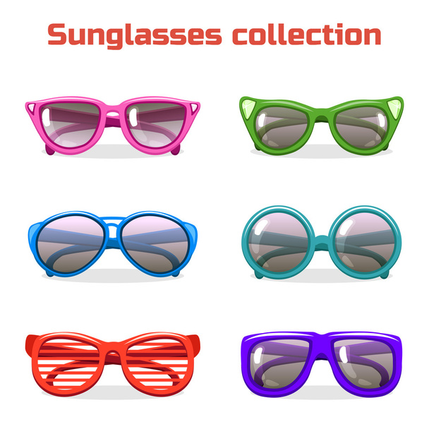 Várias formas e cores óculos de sol
  - Vetor, Imagem